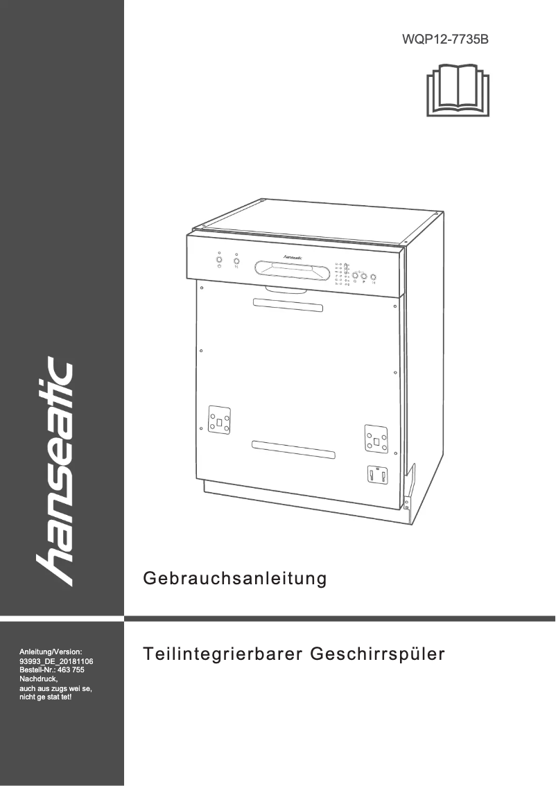 Imagen de la primera página del manual del dispositivo WQP12-7735B