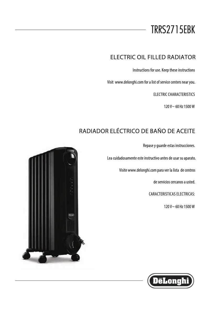 Página 1 del manual Manual de usuario DeLonghi TRRS2715EBK