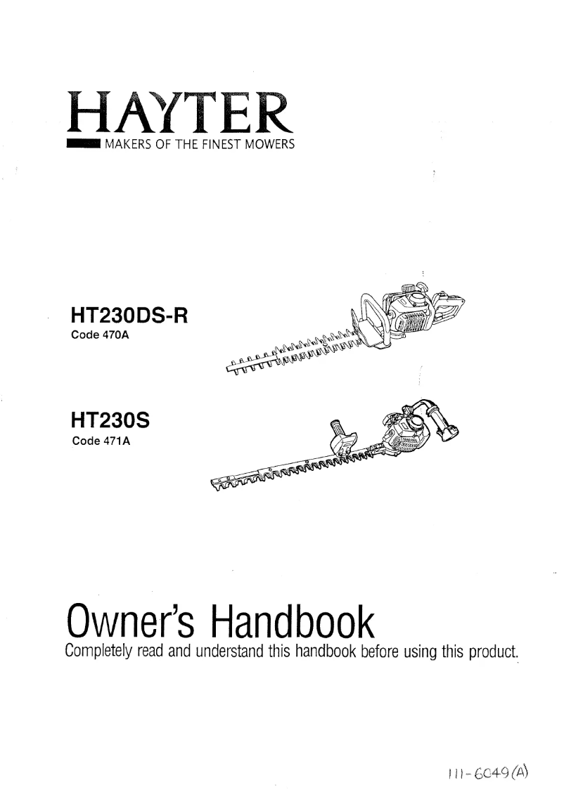 Image de la première page du manuel de l'appareil HT230S