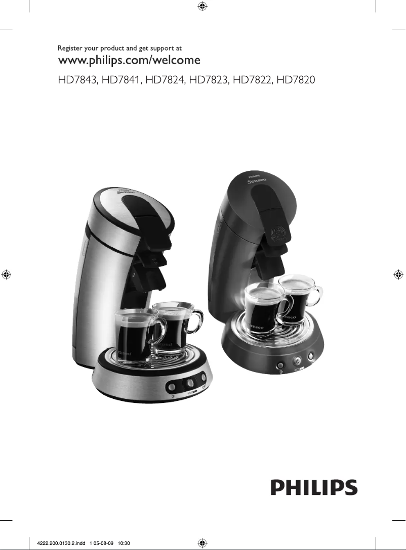 Image de la première page du manuel de l'appareil Senseo HD7843