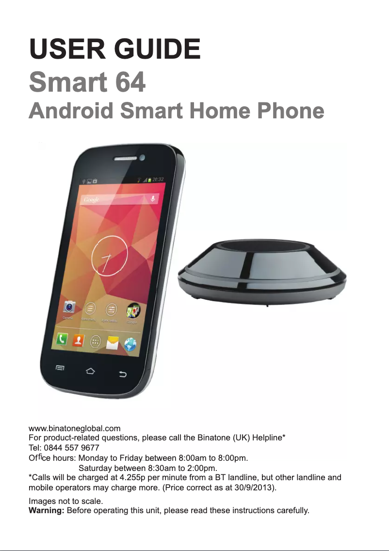 Page n°1 - Manuel utilisateur Binatone Smart 64