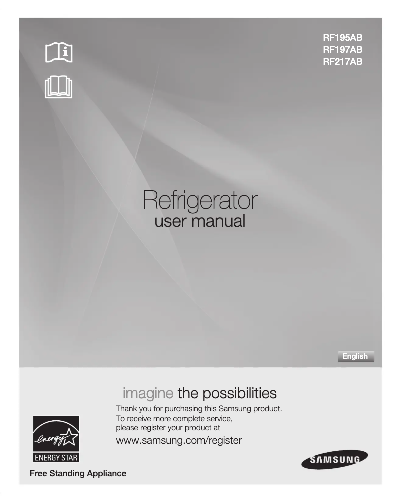 Page 1 de la notice Manuel utilisateur Samsung RF217ABPN