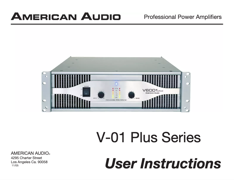 Page 1 de la notice Manuel utilisateur American Audio V-5001