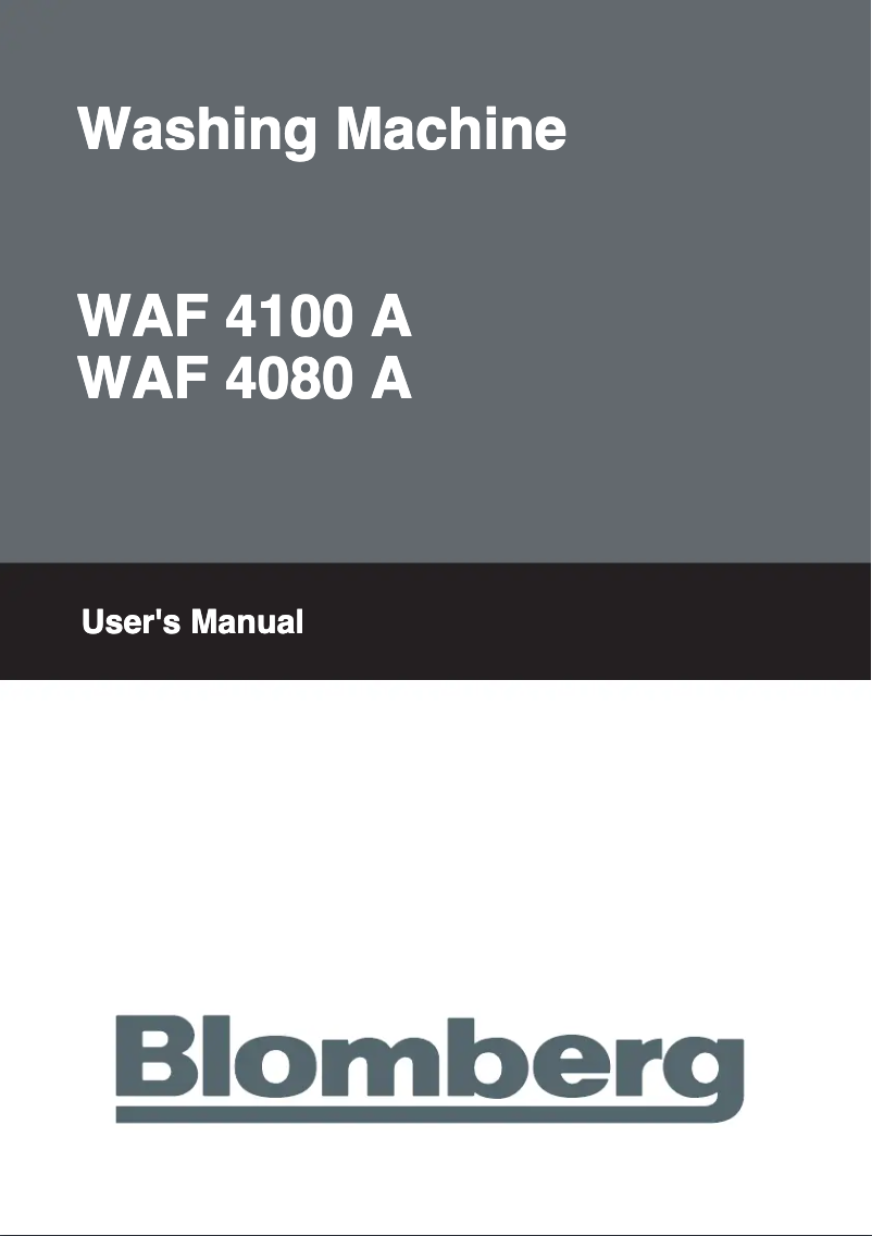 Image de la première page du manuel de l'appareil WAF 4100 A