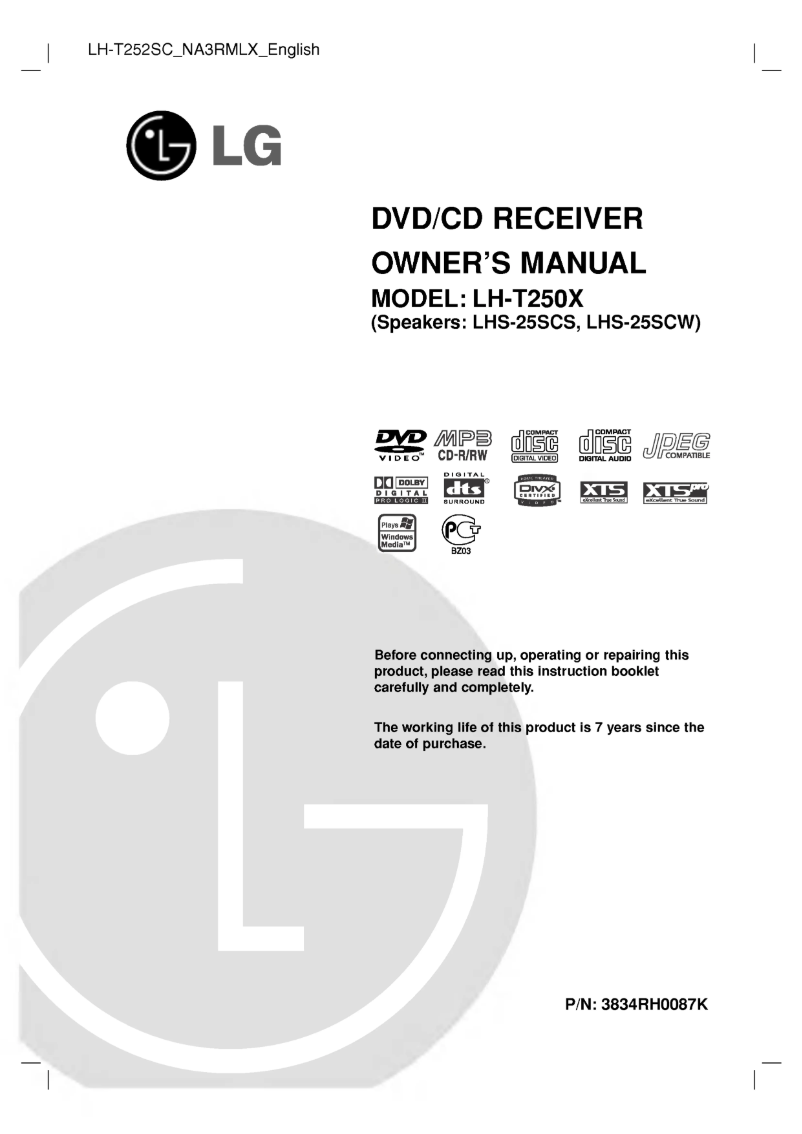 Page 1 de la notice Manuel utilisateur LG LH-T250X