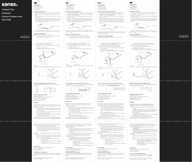 Página 1 del manual Manual de usuario Kanex GoPower Plus