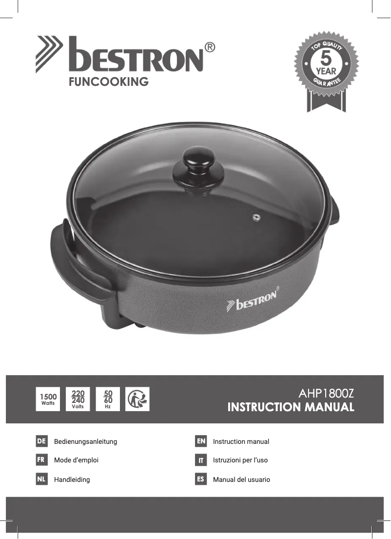 Image de la première page du manuel de l'appareil AHP1800Z