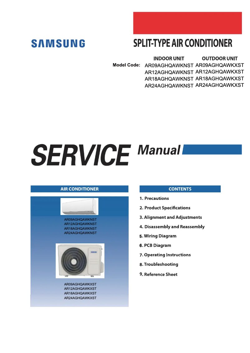 Page 1 de la notice Manuel utilisateur Samsung AR24AGHQAWKNST