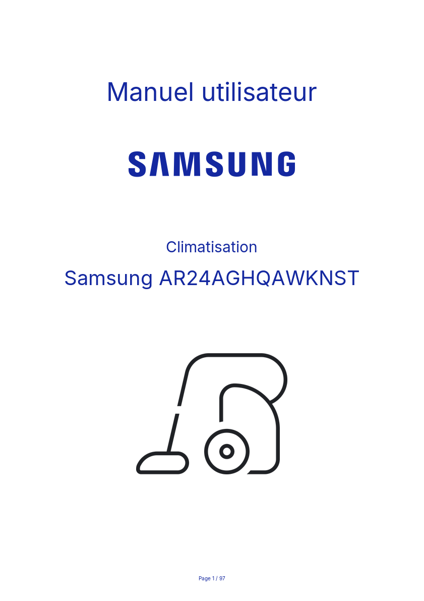 Page n°1 - Manuel utilisateur Samsung AR24AGHQAWKNST