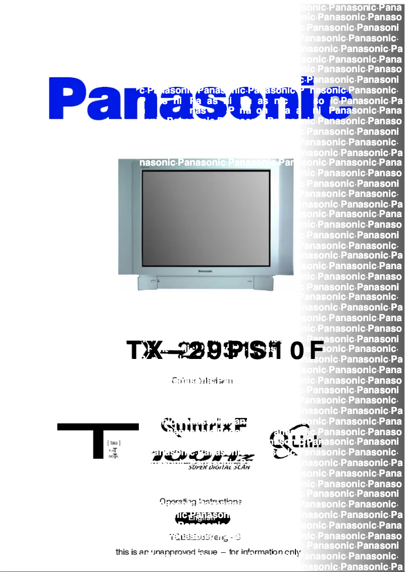 Imagen de la primera página del manual del dispositivo TX-29PS10F