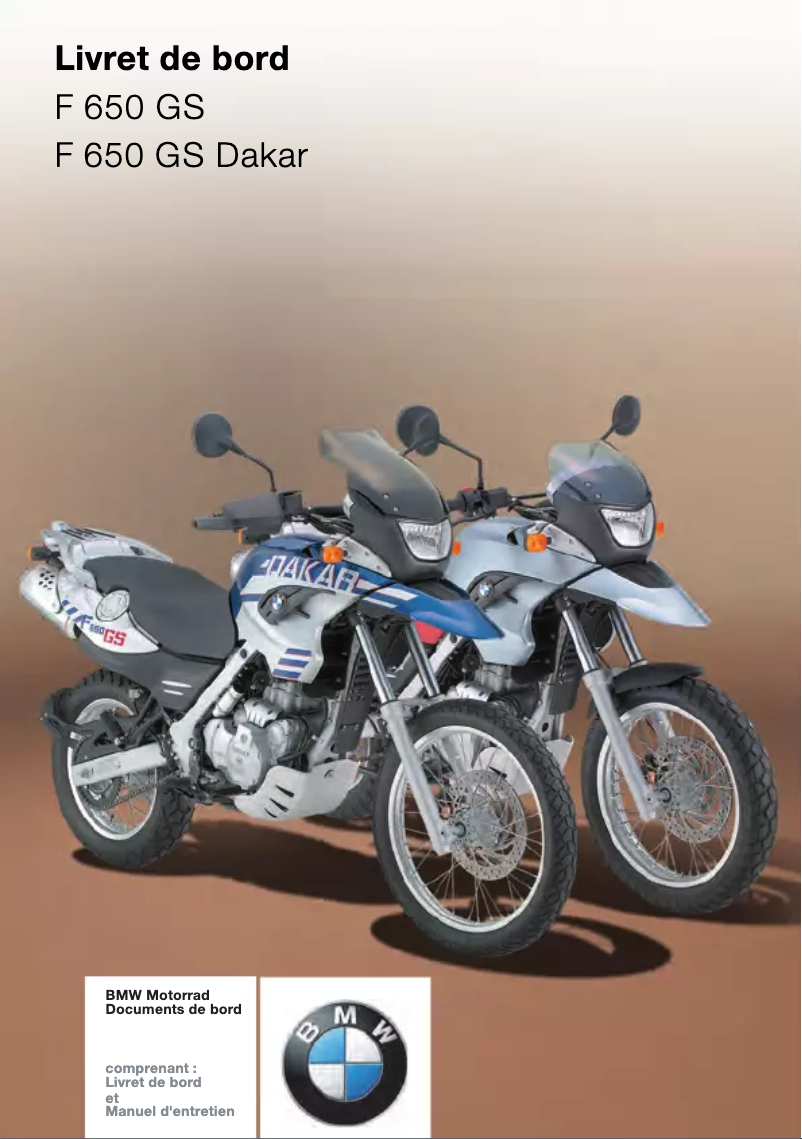 Page 1 of the manual User Manual BMW F 650 GS Dakar (2003)