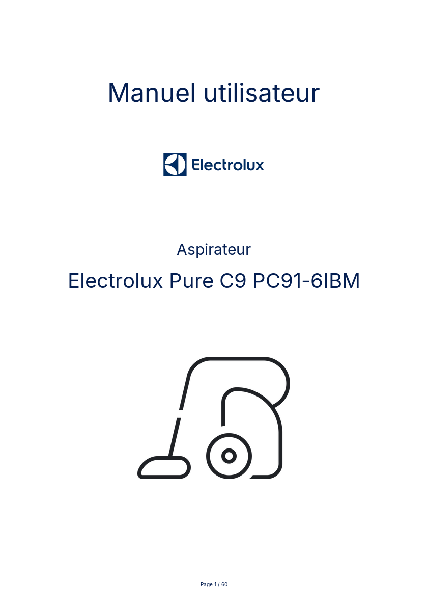 Page n°1 - Manuel utilisateur Electrolux Pure C9 PC91-6IBM