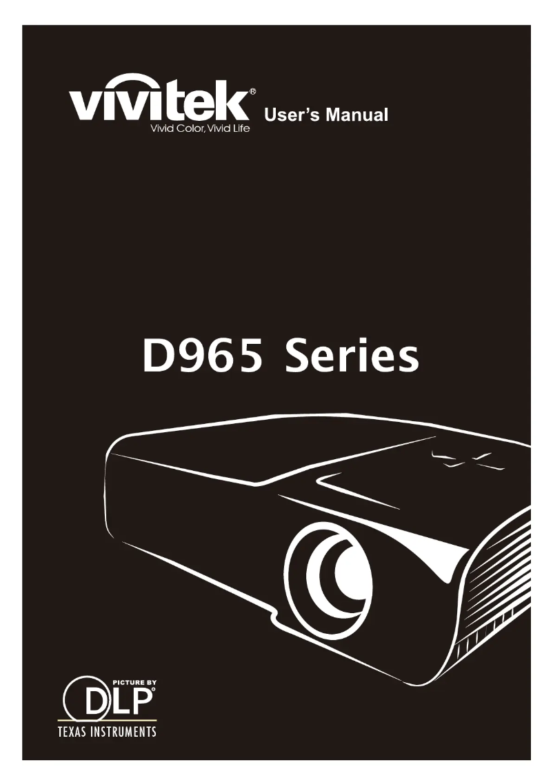 Page 1 de la notice Manuel utilisateur Vivitek D965