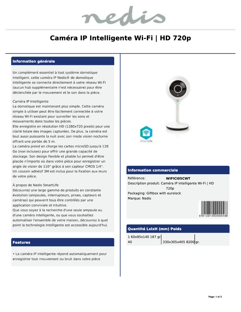 Image de la première page du manuel de l'appareil WIFICI05CWT