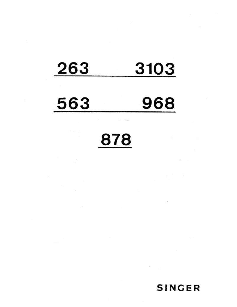 Page 1 de la notice Manuel utilisateur Singer 563