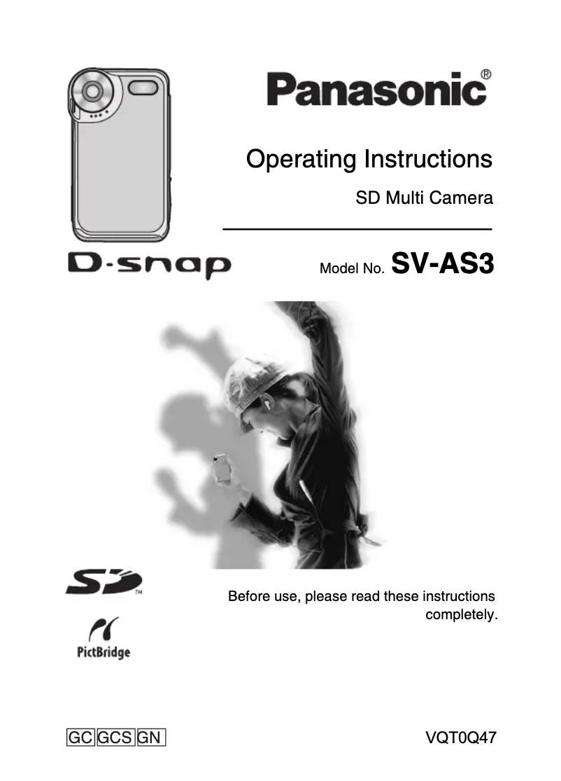 Image de la première page du manuel de l'appareil D-Snap SV-AS30