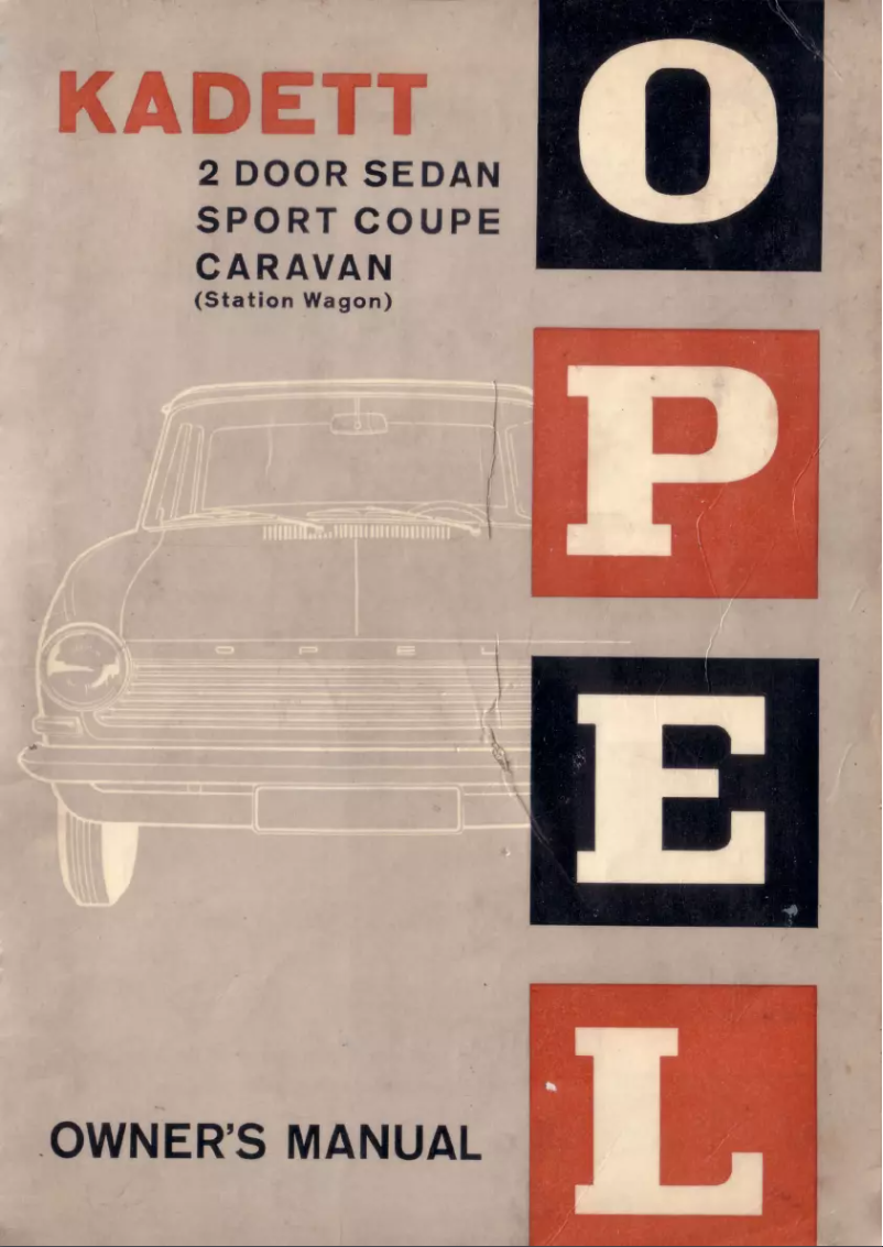 Page 1 de la notice Manuel utilisateur Opel Kadett (1963)