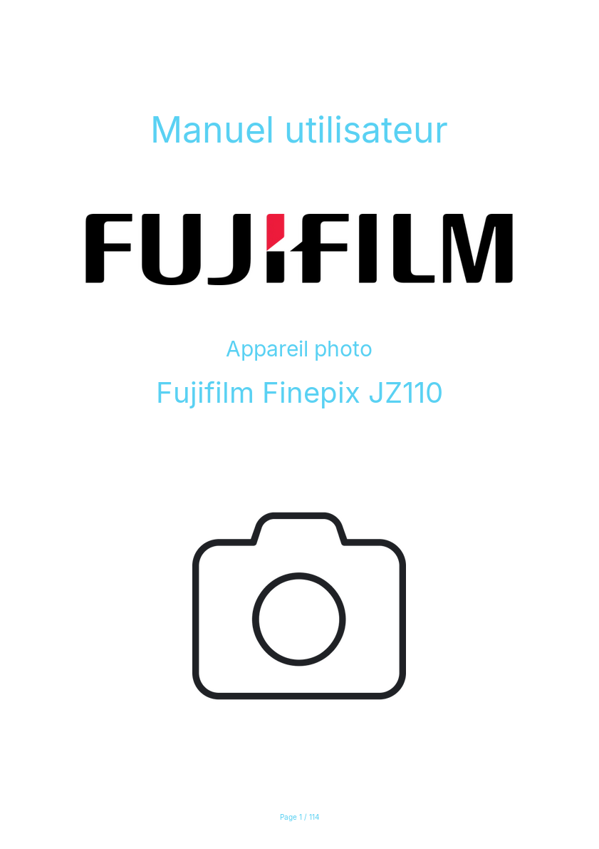 Page n°1 - Manuel utilisateur Fujifilm Finepix JZ110