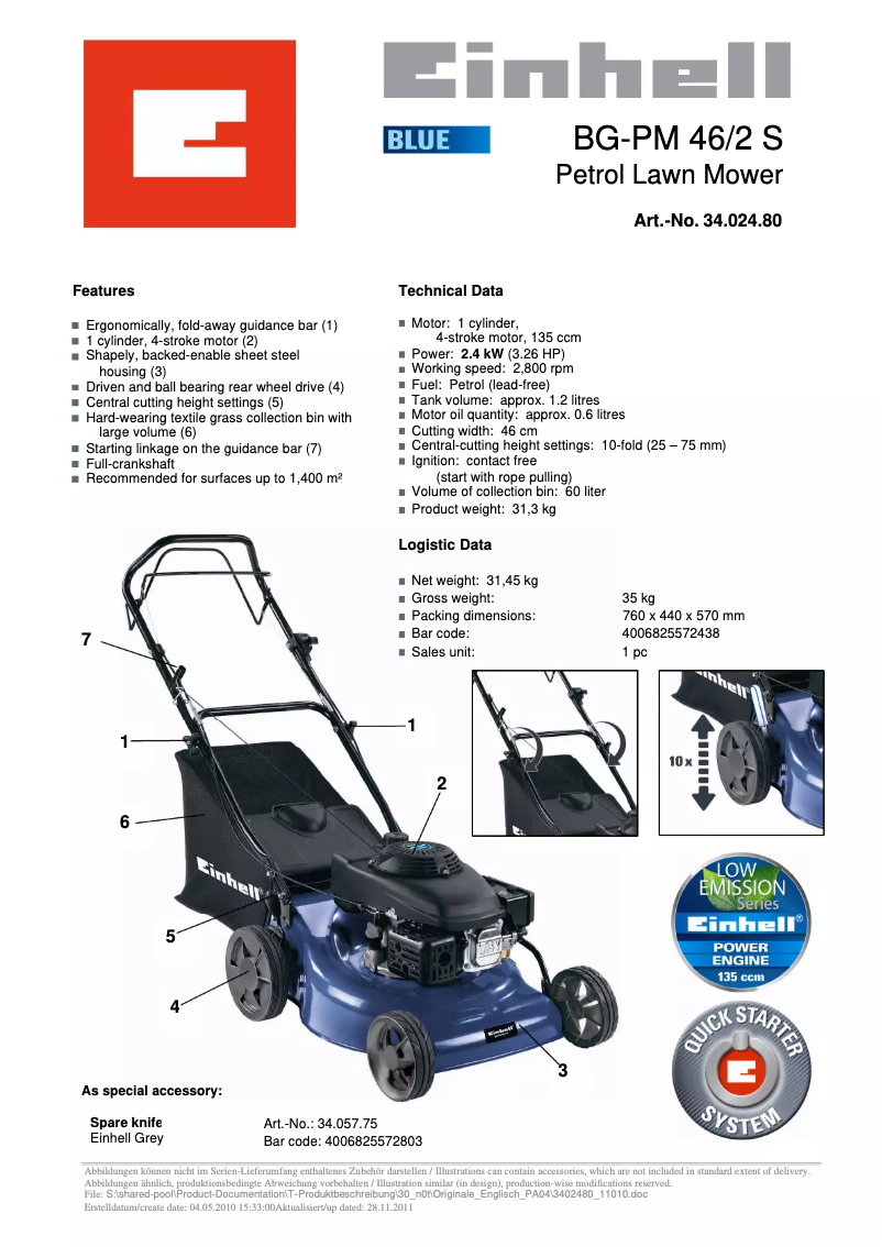 Image de la première page du manuel de l'appareil BG-PM 46/2 S