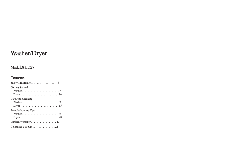 Page 1 de la notice Manuel utilisateur Crosley XUD27