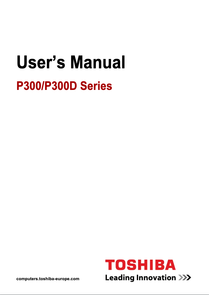 Page 1 de la notice Manuel utilisateur Toshiba Satellite Pro P300