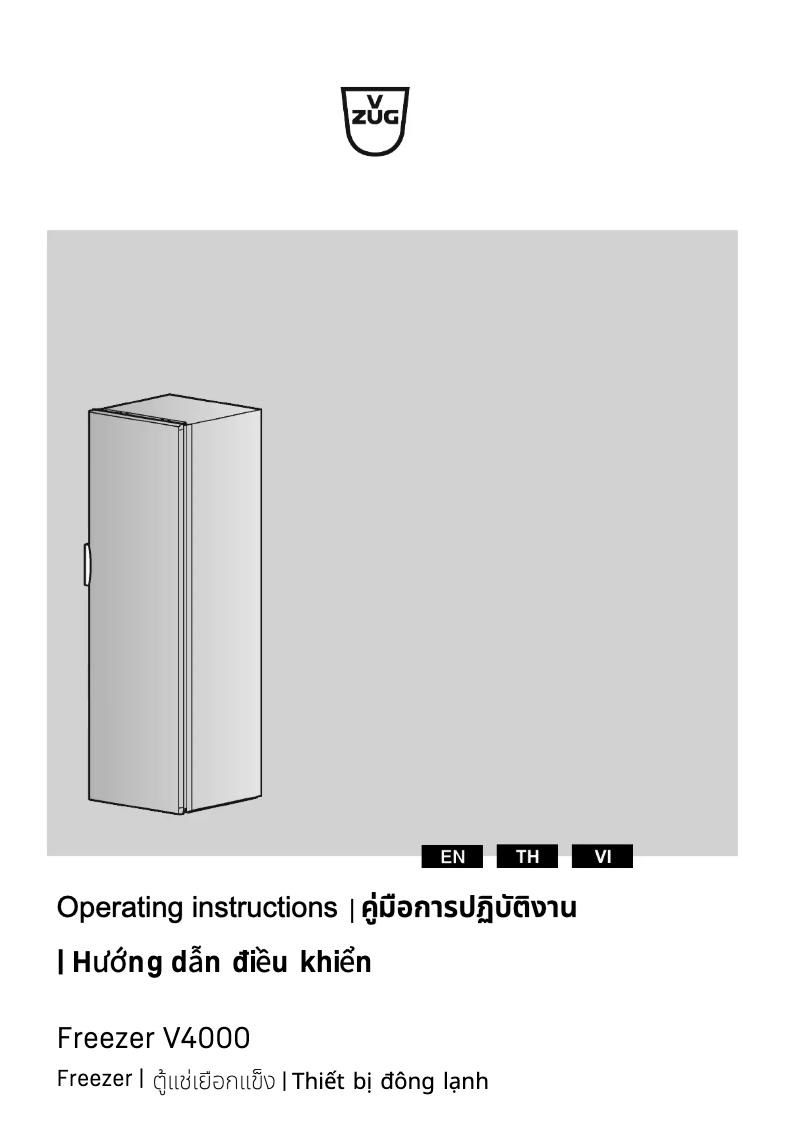 Page n°1 - Manuel utilisateur V-Zug Freezer V4000 178N