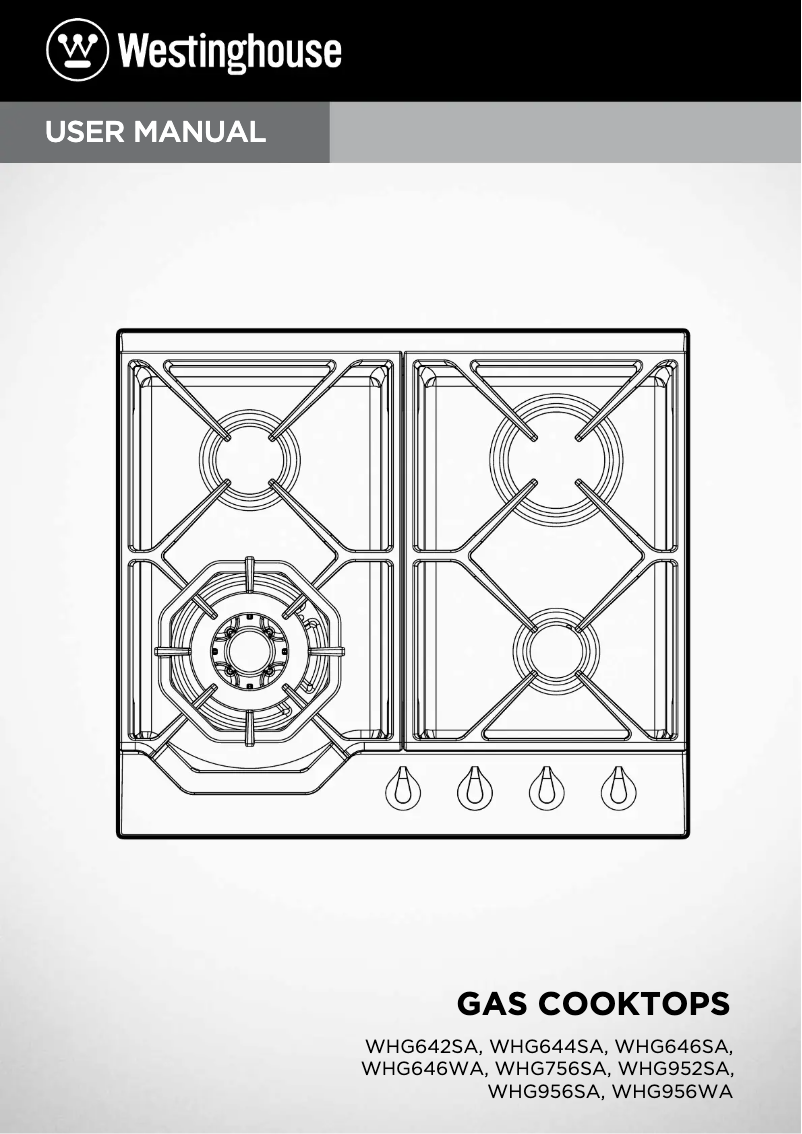 Page 1 de la notice Manuel utilisateur Westinghouse WHG756SA