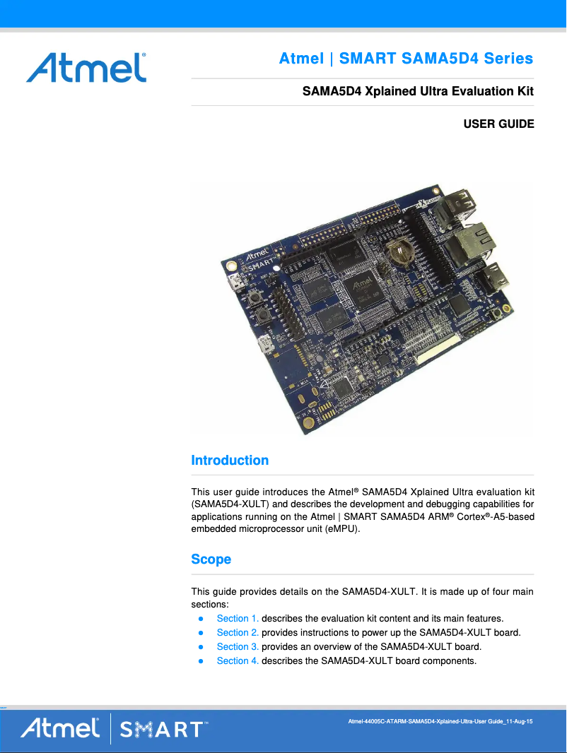 Page 1 de la notice Manuel utilisateur Microchip ATSAMA5D44
