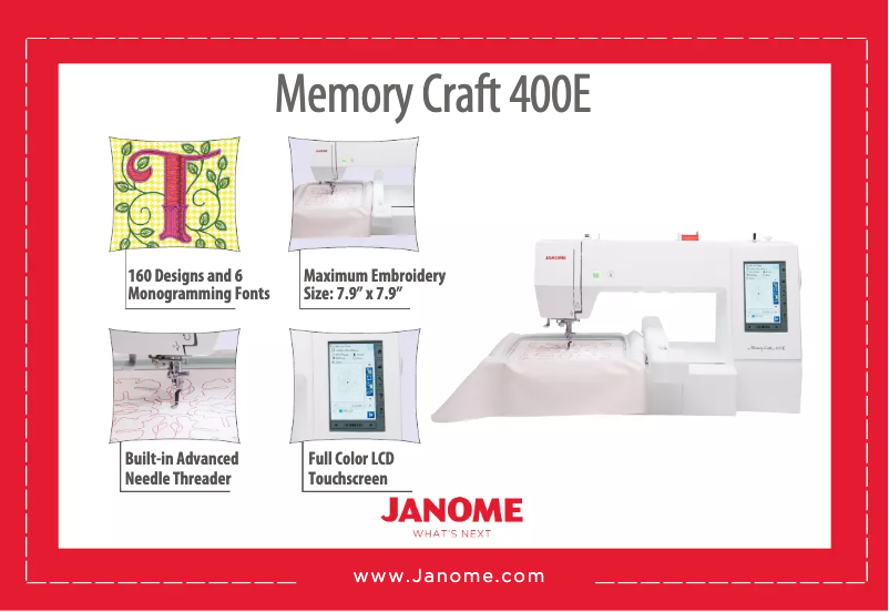Page n°1 - Fiche technique Janome Memory Craft 400E