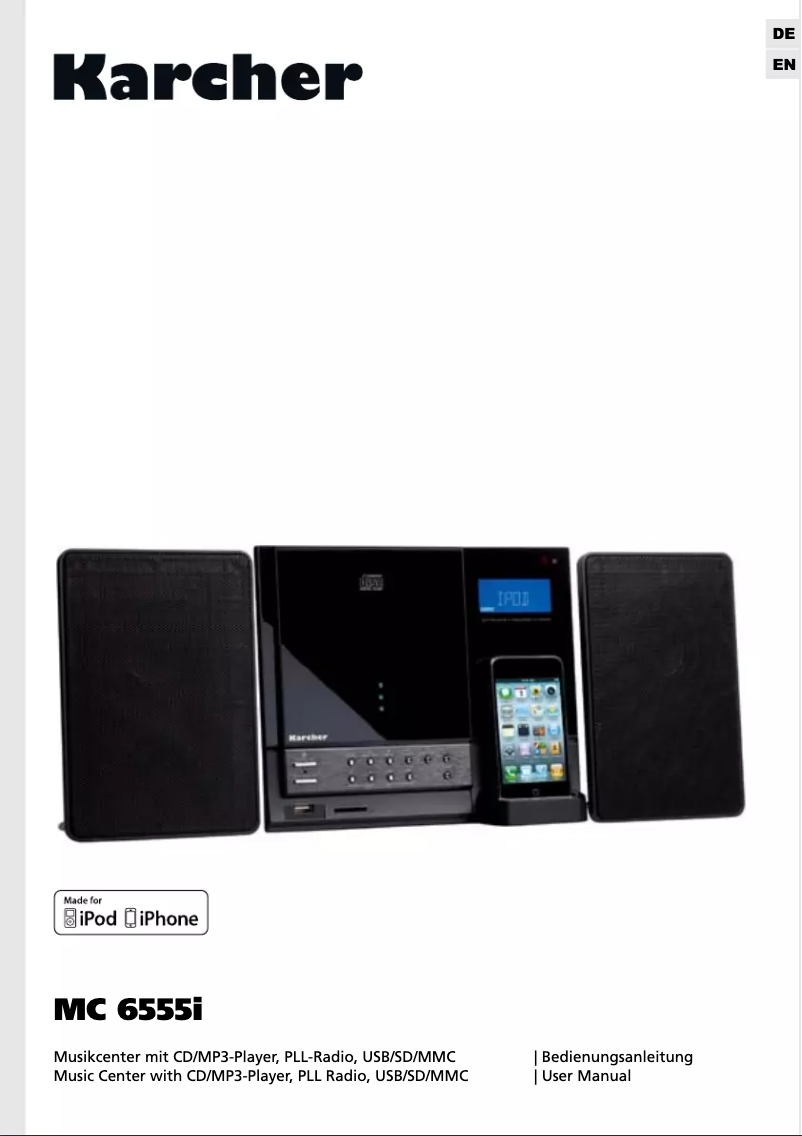 Page 1 de la notice Manuel utilisateur Karcher Audio MC 6555I