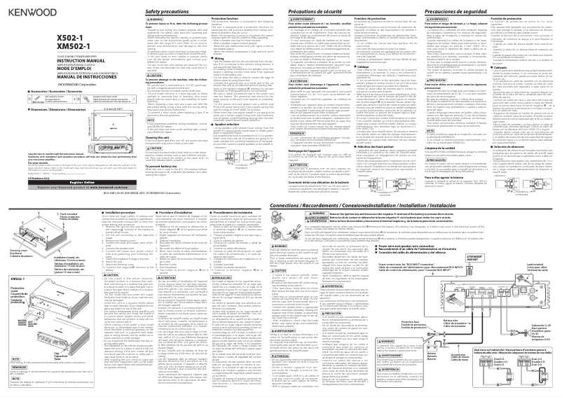 Image de la première page du manuel de l'appareil Excelon XM502-1