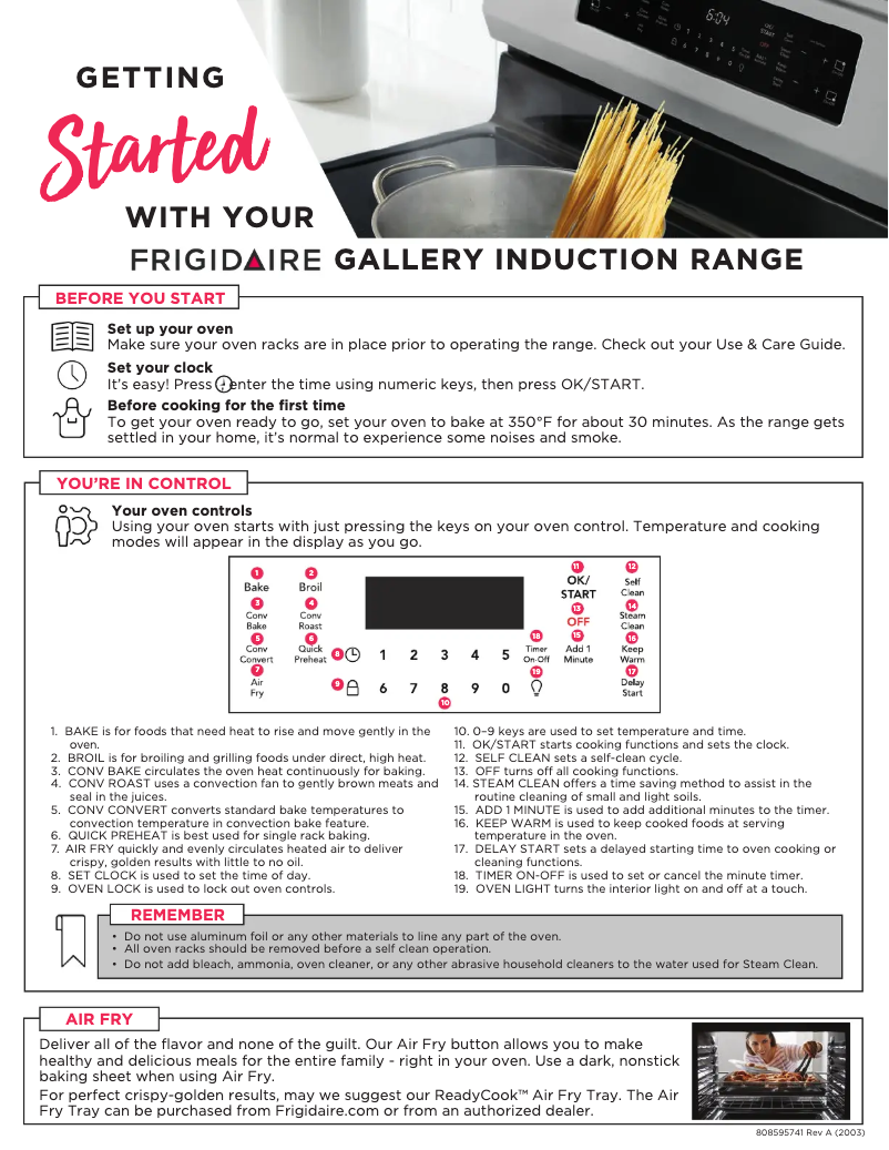 Page n°1 - Guide de démarrage rapide Frigidaire FGIH3047VF