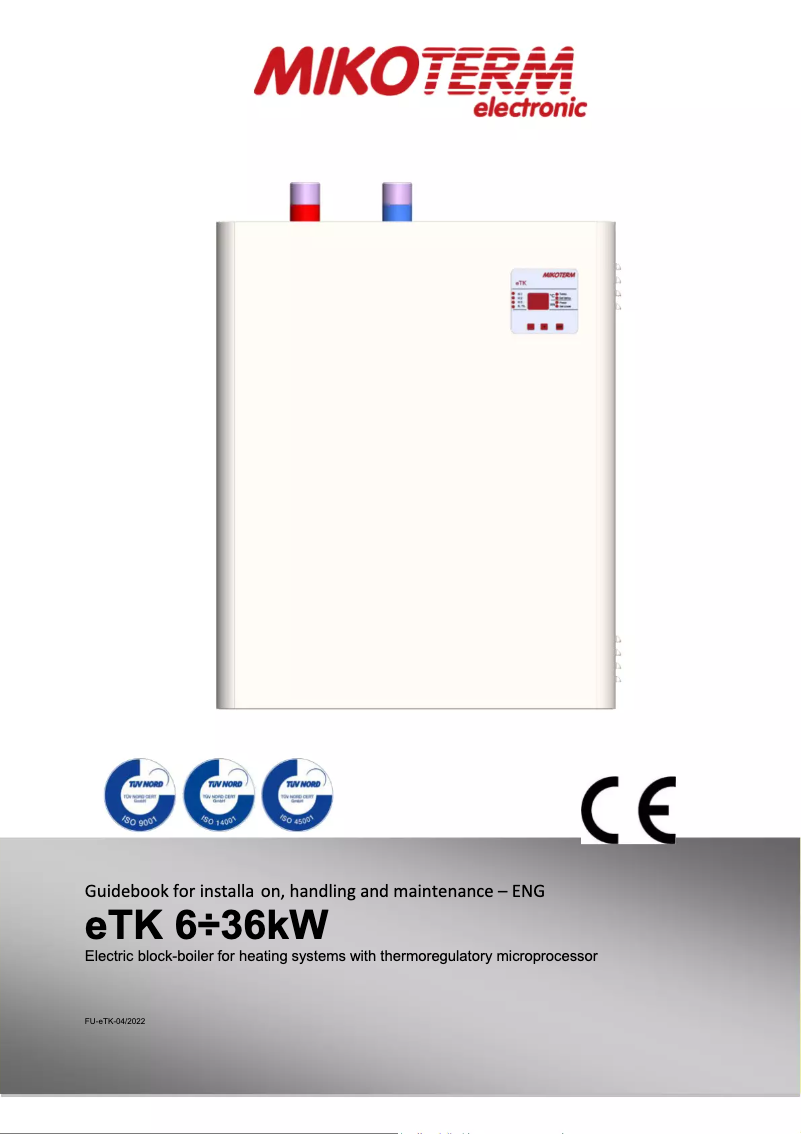 Imagen de la primera página del manual del dispositivo eTK 6÷36kW
