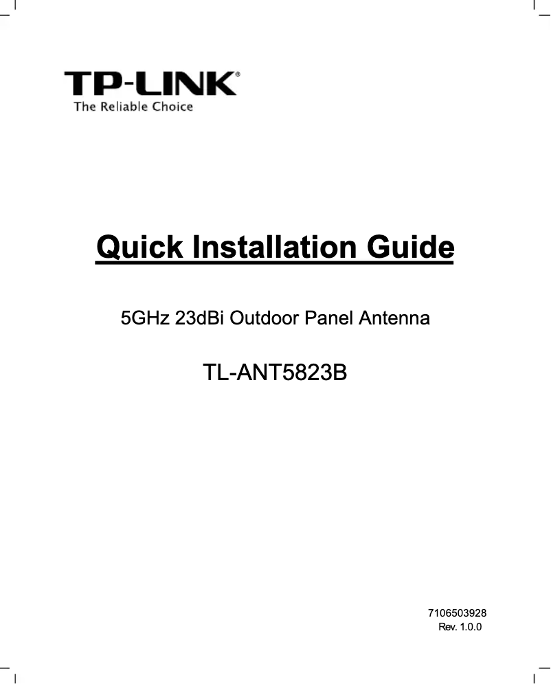 Page 1 de la notice Manuel utilisateur TP-Link TL-ANT5823B