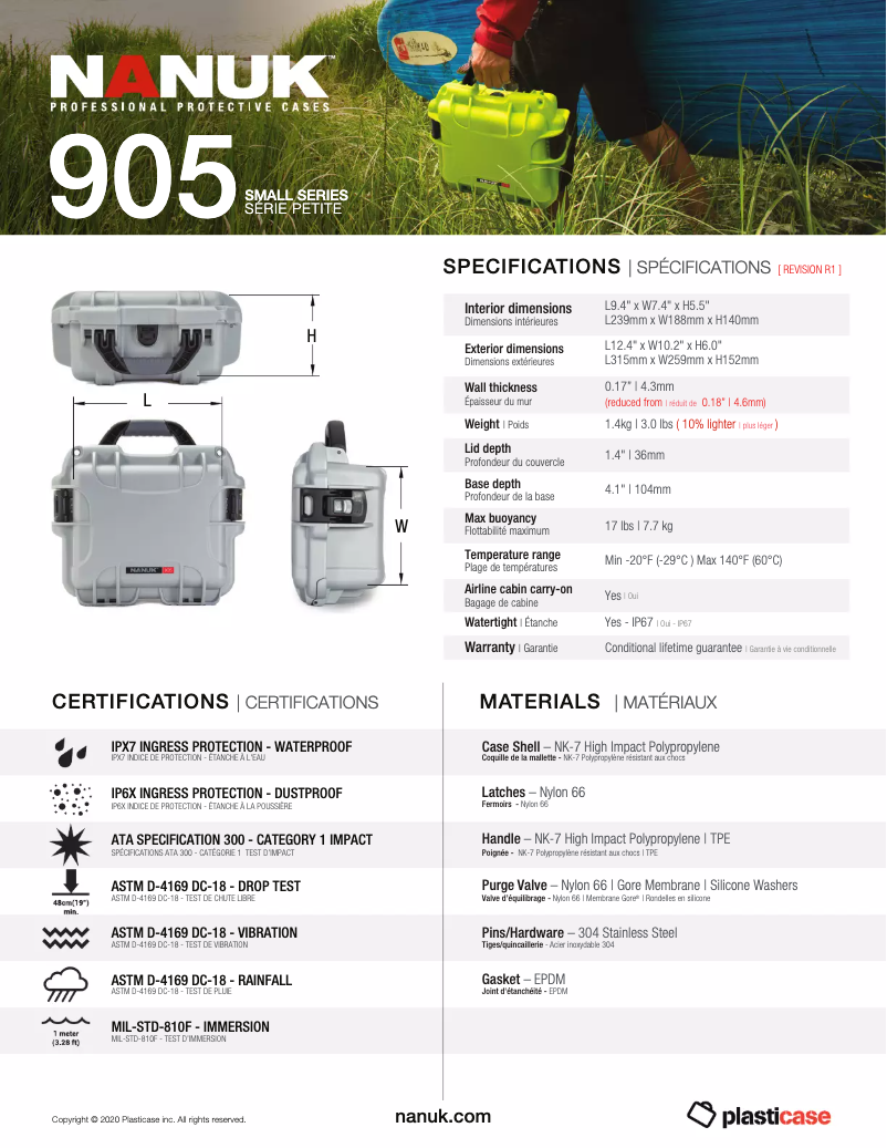Page n°1 - Fiche technique Nanuk 905