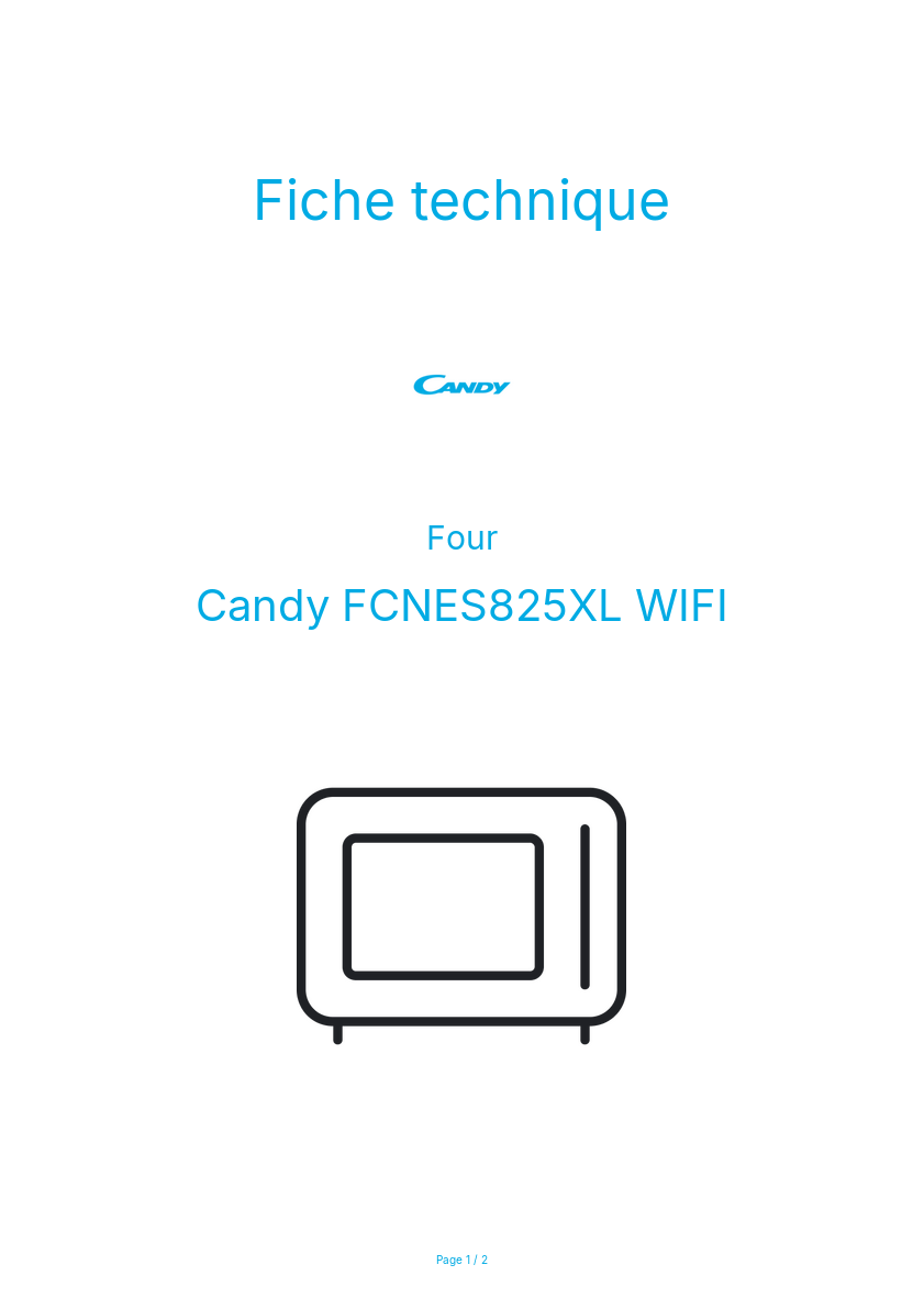 Image de la première page du manuel de l'appareil FCNES825XL WIFI
