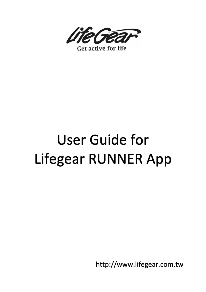 Página 1 del manual Manual de usuario Life Gear RUNNER App