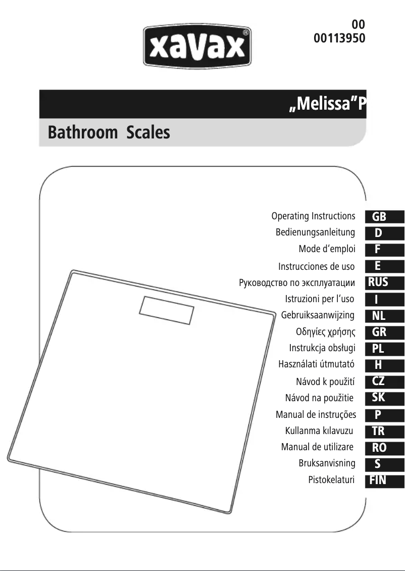 Page 1 de la notice Manuel utilisateur Xavax Melissa