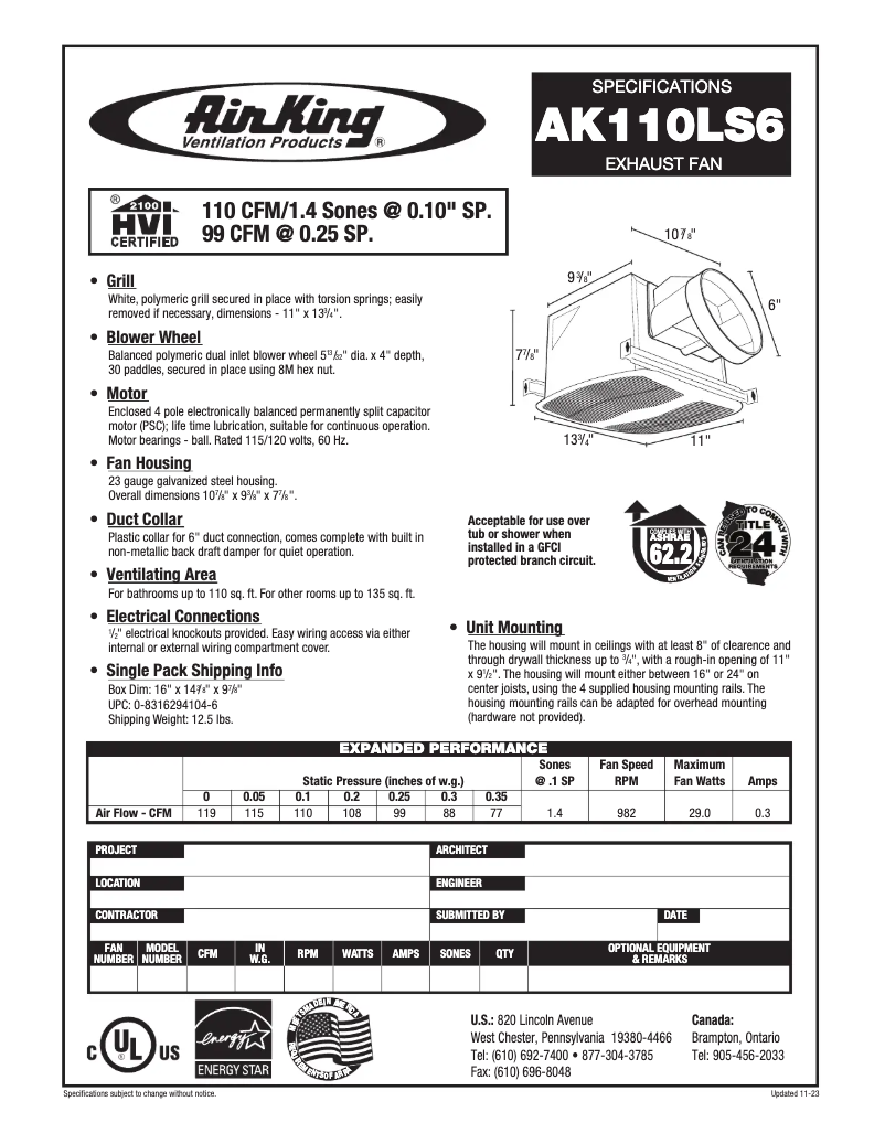 Imagen de la primera página del manual del dispositivo AK110LS6