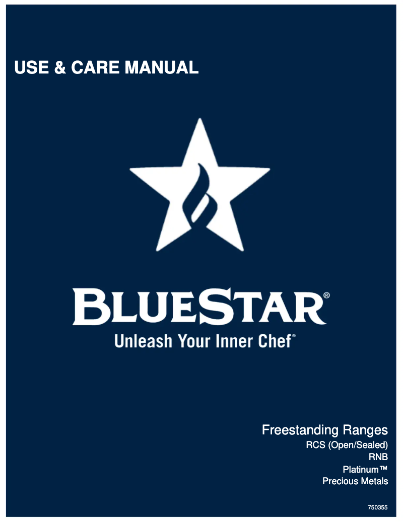Page n°1 - Manuel utilisateur BlueStar RNB304BV2CFPLT