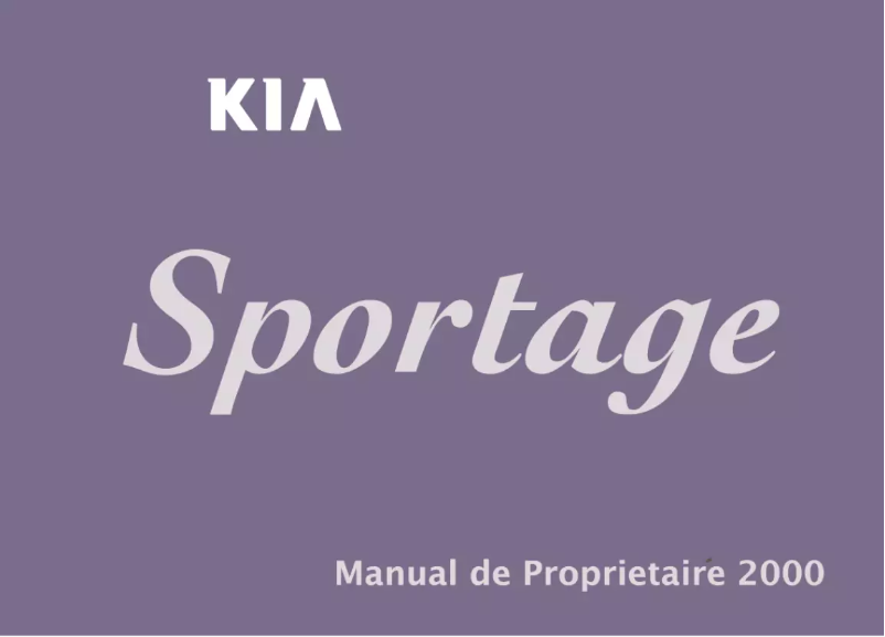 Page 1 de la notice Manuel utilisateur Kia Sportage (2000)