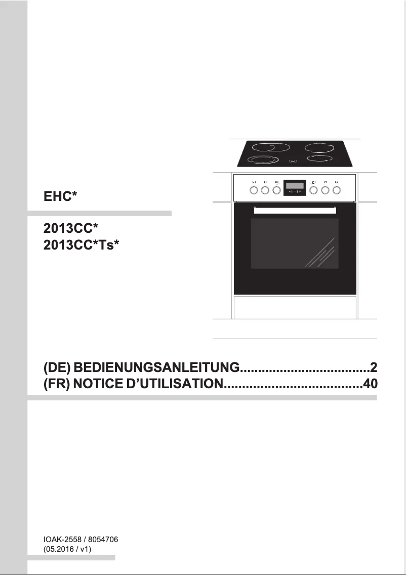 Page 1 de la notice Manuel utilisateur Amica EHC 12507 E