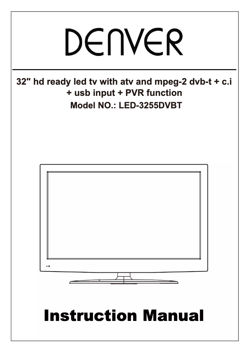 Page 1 de la notice Manuel utilisateur Denver LED-3255DVBT