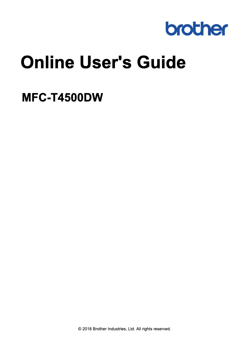 Image de la première page du manuel de l'appareil MFC-T4500DW