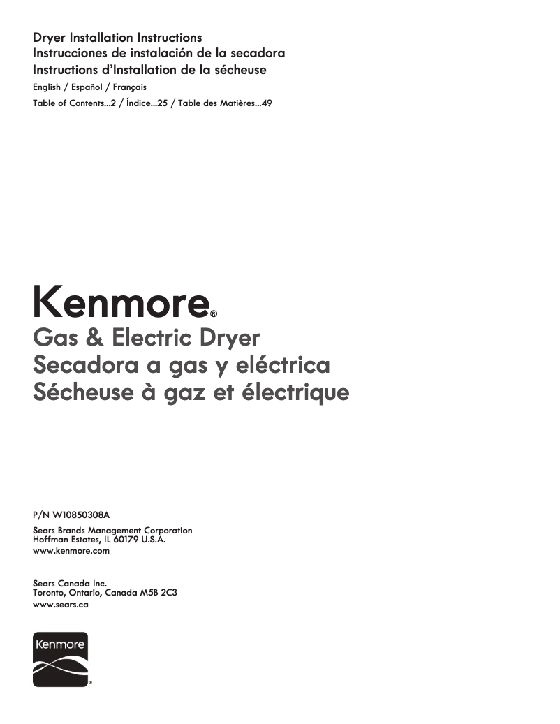 Page n°1 - Fiche technique Kenmore 65212