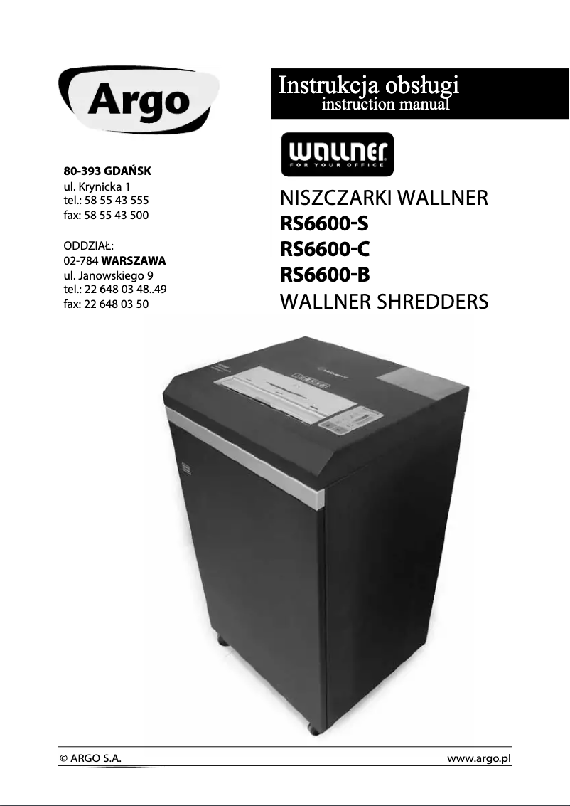 Page n°1 - Manuel utilisateur Wallner RS6600-S