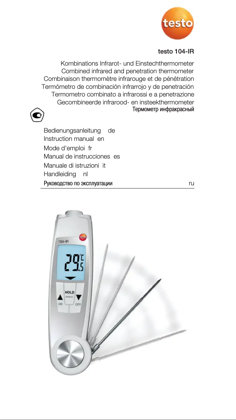 Page n°1 - Manuel utilisateur Testo 270