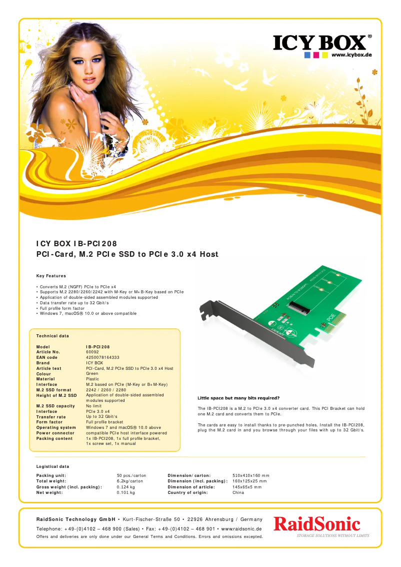 Image de la première page du manuel de l'appareil IB-PCI208