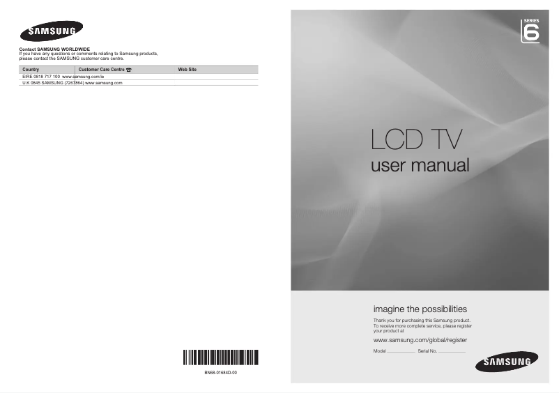 Page n°1 - Manuel utilisateur Samsung LE40A686M1F