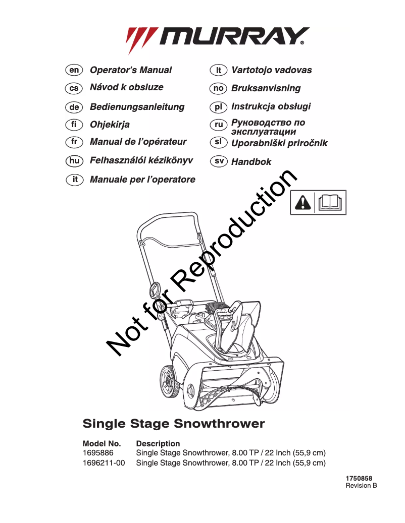 Página 1 del manual Manual de usuario Murray 1695886